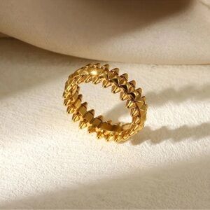 Anthropologie Gold Spiked Chain Ring